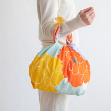 100cm Furoshiki Adeline Klam Botan orange 5