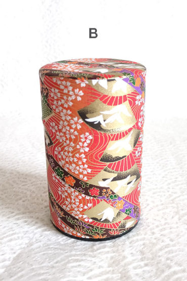 Japanese-Tea-tin-(medium)-Red-Sensu-B1