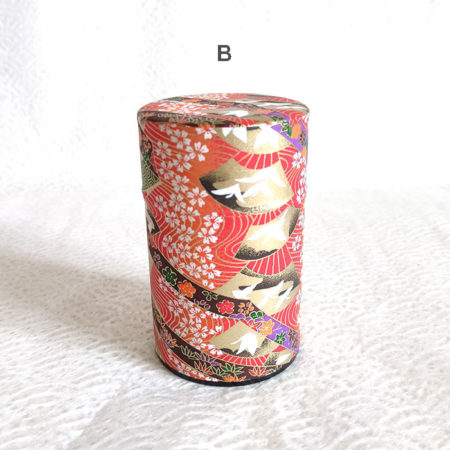 Japanese-Tea-tin-(medium)-Red-Sensu-B1
