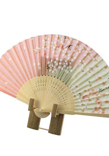 Japanese hand fan Sakura Pink 2