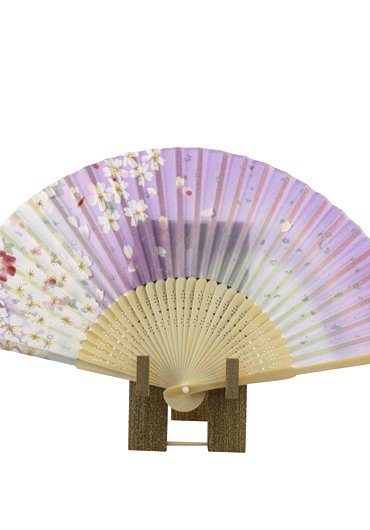 Japanese hand fan Sakura Purple 2