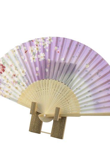 Japanese hand fan Sakura Purple 2