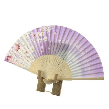 Japanese hand fan Sakura Purple 2