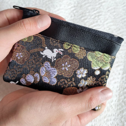 Kimono-wallet-(small)-with-Zip-Black-Bunny-2