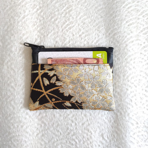 Kimono-wallet-(small)-with-Zip-Black-Gold