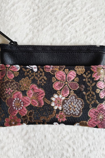 Kimono-wallet-(small)-with-Zip-Black-Sakura Kimono-wallet-(small)-with-Zip-Black-Sakura