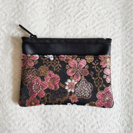Kimono-wallet-(small)-with-Zip-Black-Sakura
