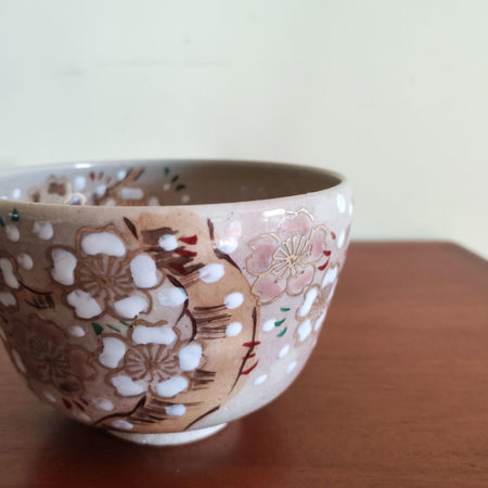 Kiyomizu-ware-Handmade-Matcha-bowl-Sakura-fubuki-2