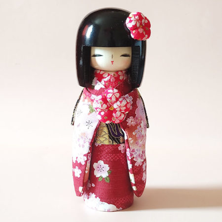 Japanese Kokeshi doll Kyo Bijin | Red
