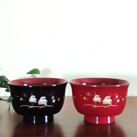 Aizu-Lacquerware-Soup-Bowl-Sakura-Usag-2i