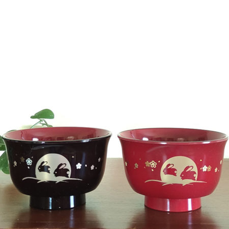 Aizu-Lacquerware-Soup-Bowl-Sakura-Usag-2i