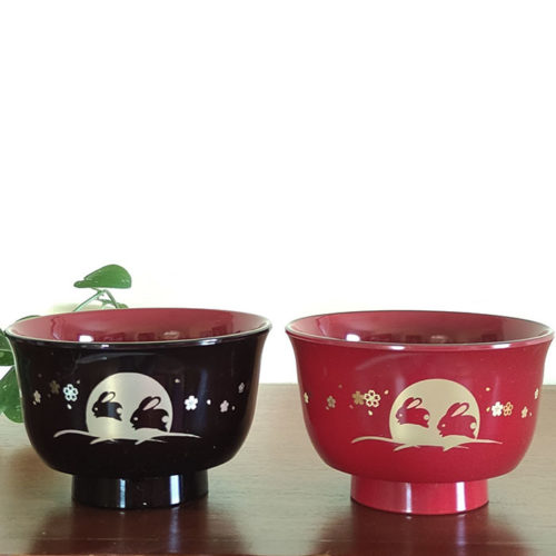 Aizu-Lacquerware-Soup-Bowl-Sakura-Usag-2i