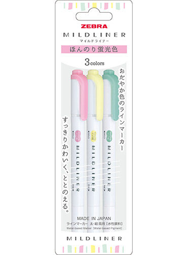 Zebra Mildliner 3 color Highlighters