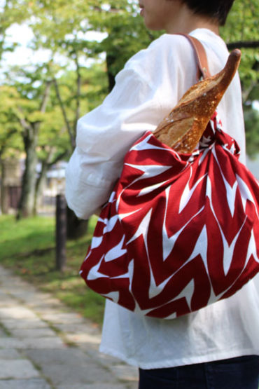 furoshiki bag with a leather handle Taimi