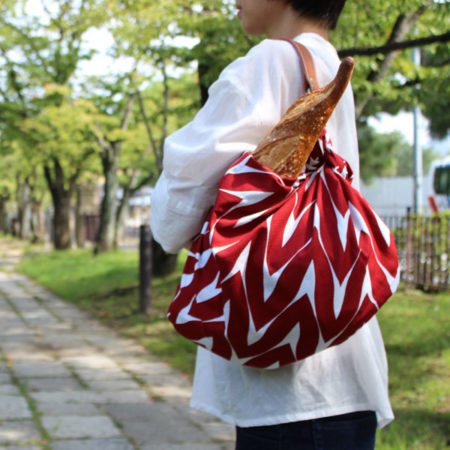 furoshiki bag with a leather handle Taimi