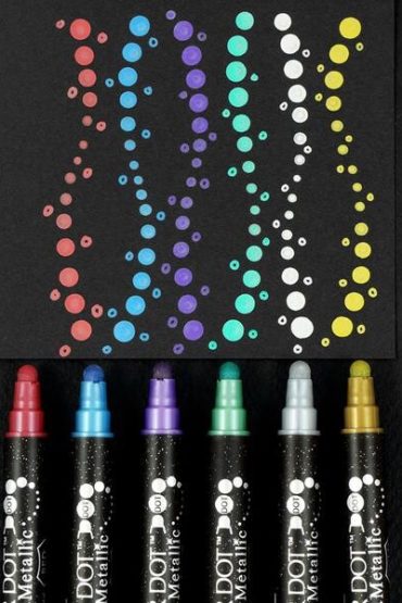 ZIG Clean Color Dot Metallic 6 Colour Set