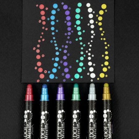 ZIG Clean Color Dot Metallic 6 Colour Set