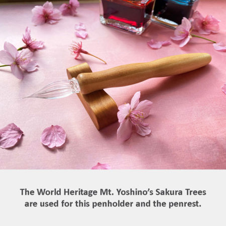 Handmade Glass Pen with Sakura Wood