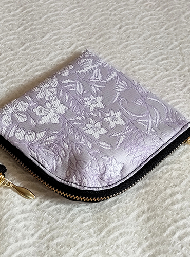 Kimono wallet with L Shape Zip | Light purple