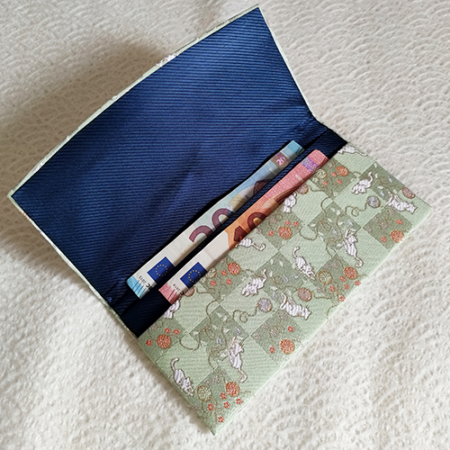 nishijin Kimono Wallet (long) Cats kyoto japan j-okini malta