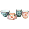 Arita ware Rice bowls and Tea cups gift set Botan Peony porcelain tableware j-okini malta