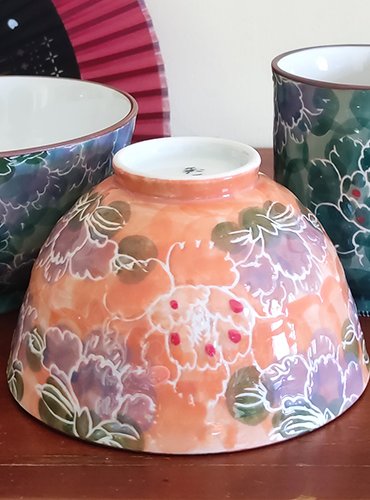 Arita ware Rice bowls and Tea cups gift set Botan Peony porcelain tableware j-okini malta