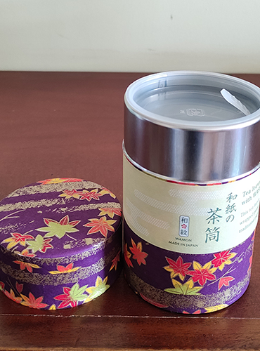 Japanese tea leaves canister washi