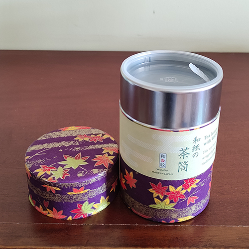 Japanese tea leaves canister washi