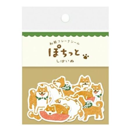 Japanese Washi Flake Stickers | Inu
