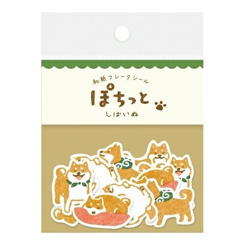 Japanese Washi Flake Stickers Inu stationeries kawaii malta j-okini japan