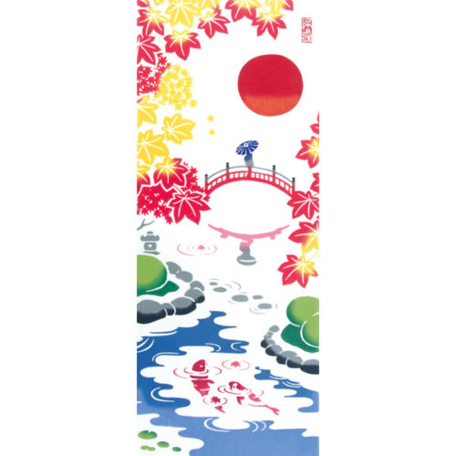 tenugui towel autumn japan japanese crafts j-okini malta