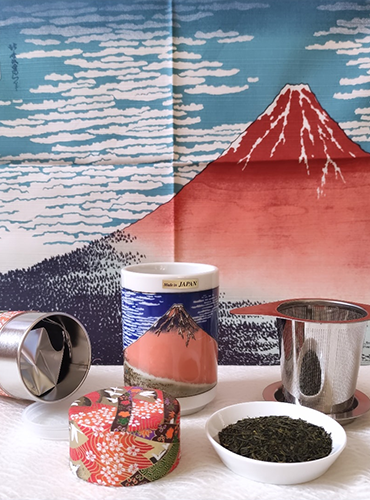 Japanese Loose Tea Gift Set with a Furoshiki wrapping