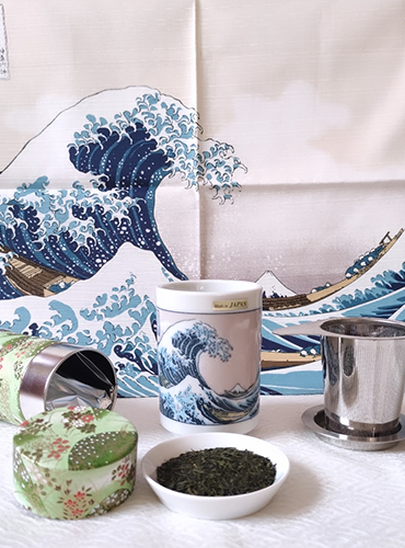 Japanese Loose Tea Gift Set with a Furoshiki wrapping malta j-okini japan