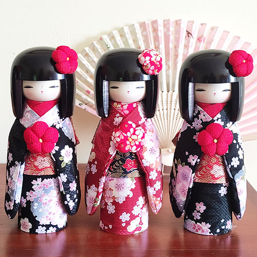 Japanese kokeshi dolls kyo bijin kyoto Japan j-okini malta