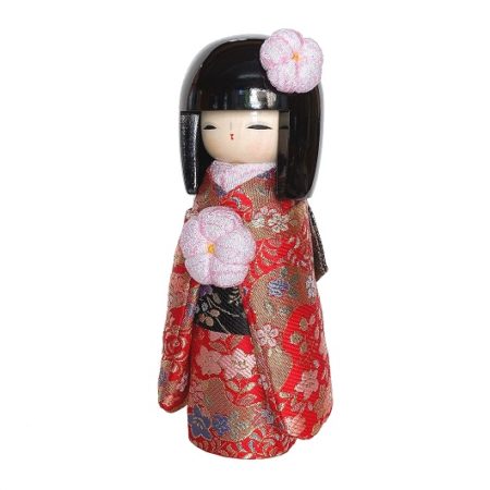 Japanese Kokeshi doll Kyo Bijin | Kinran Red