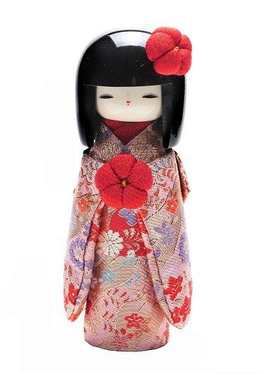 Japanese Kokeshi doll Kyo Bijin | Kinran Pink