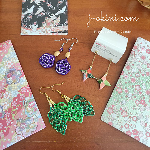 mizuhiki earrings Japanese earrings j-okini Malta