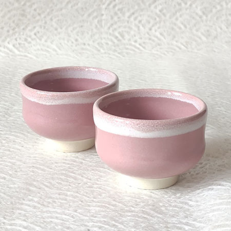 kiyomizu ware handmade-Sake-pair-cups-pink-2