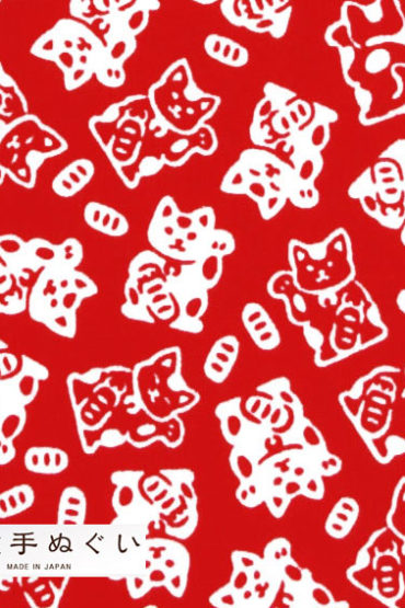 komon tenugui maneki neko