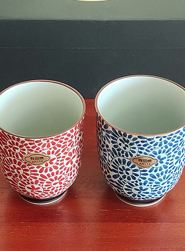 Arita ware Yunomi Tea cups Pair made in Japan j-okini Malta