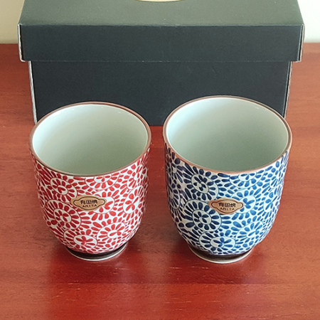 Arita ware Yunomi Tea cups Pair made in Japan j-okini Malta