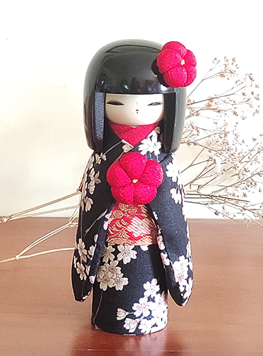 Japanese Kokeshi doll Kyo Bijin | Black NEW