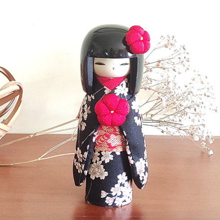 Japanese Kokeshi doll Kyo Bijin | Black NEW