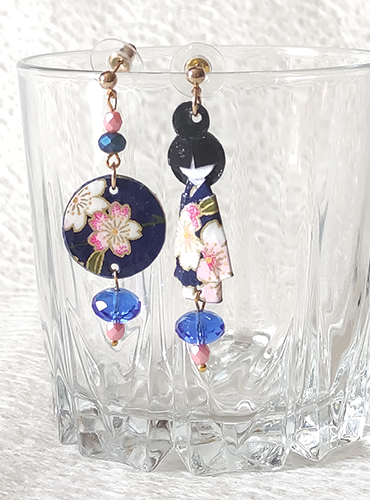 Handmade Origami earrings Maiko Blue