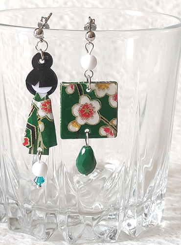 Handmade Origami Earrings | Maiko Green