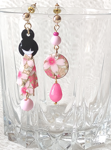 Handmade Origami Earrings | Maiko Pink
