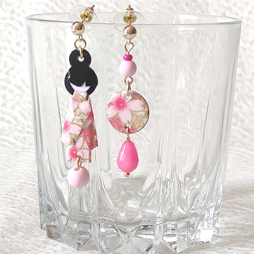 Handmade Origami earrings Maiko Kyoto Japan J-okini Malta