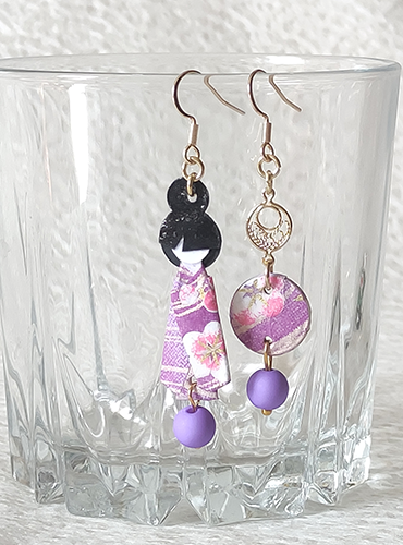 Handmade Origami Earrings | Maiko Purple