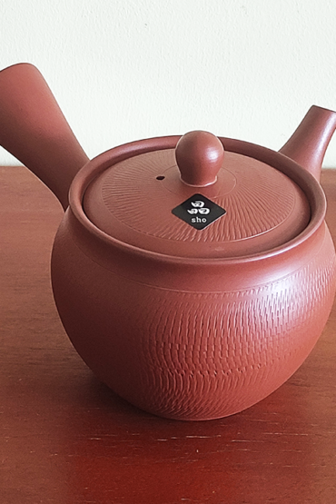 Japanese Kyusu Tokoname Teapot - 12.3 Oz Red Clay Flower-Shaped Jinsui From Japan