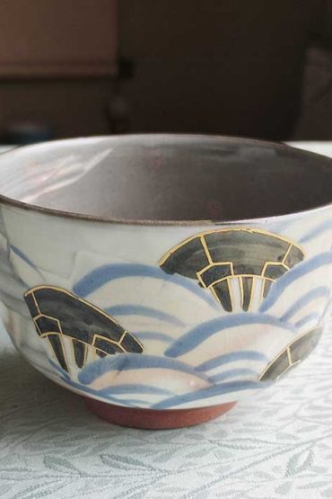 Vintage Kiyomizu ware Handmade Matcha bowl Kouun